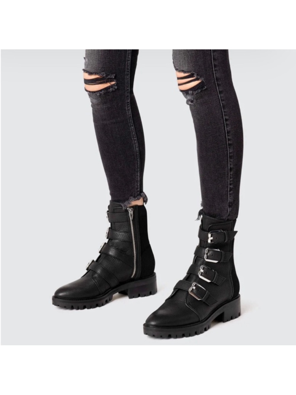 DOLCE‎ VITA Gaven Lug Boots Black Combat Boot Women’s Size 8